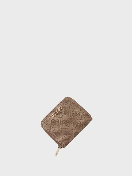 Кошелек Guess с принтом бежевый