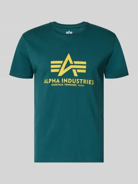 T-shirt z logo i okrągłym dekoltem Alpha Industries