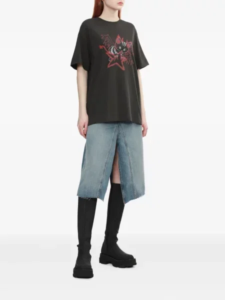 Tricou We11done scurt negru