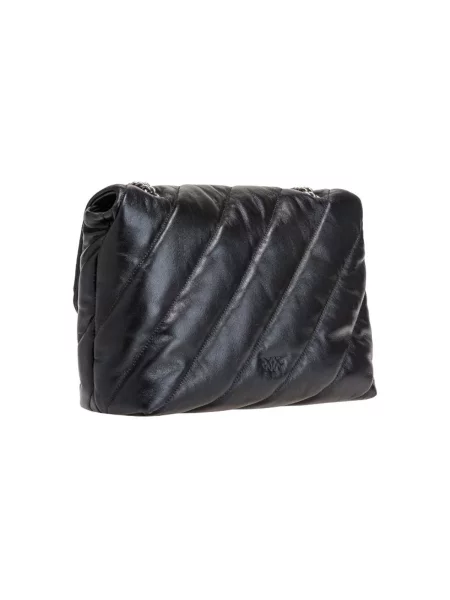 Pinko crossbody kabelka dámska kožená čierna