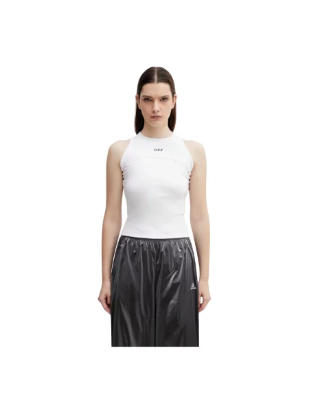 Haftowany top Off-white biały