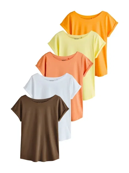 Next Tricou maro / galben / portocaliu / portocaliu somon alb