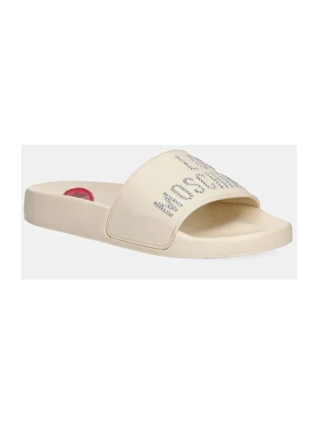 Klapki Love Moschino beżowe
