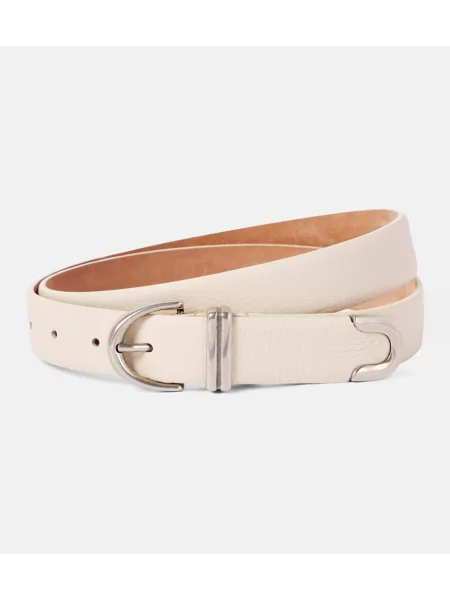 Curea Khaite din piele alb