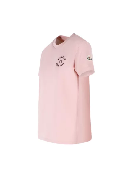 Koszulka Moncler z logo różowa