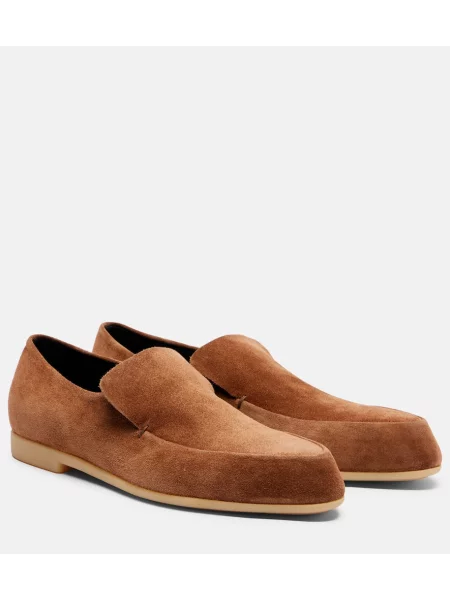 Pantofi loafer Jil Sander din piele de căprioară maro