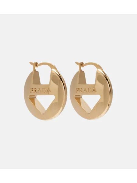 Izrezati uhani Prada z avtogramom zlata