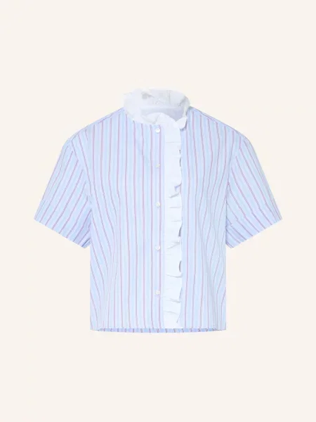 Claudie Pierlot Bluzka Z Falbankami blau biała