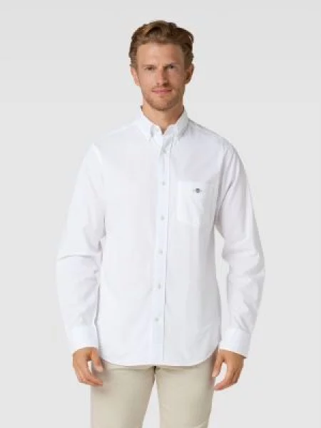 Bluza z wyhaftowanym logo i okrągłym dekoltem Gant granatowa