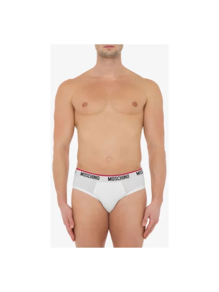 Majtki Moschino z logo białe