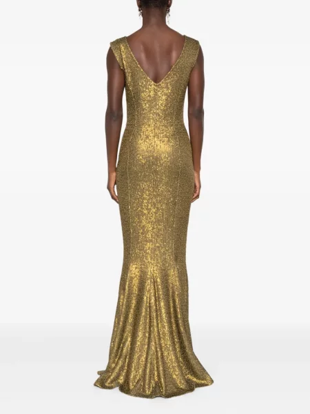 Rochie maxi Norma Kamali de costum auriu
