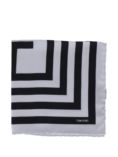 Fular Tom Ford cu imagine cu imprimeu geometric albastru