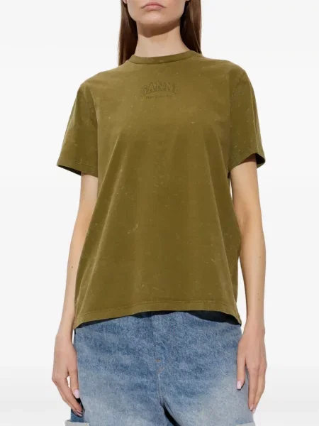 Tricou Ganni cu imagine verde