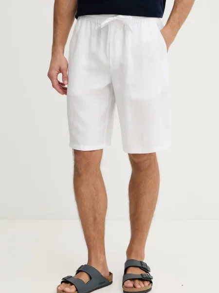 Guess szorty z lnem białe