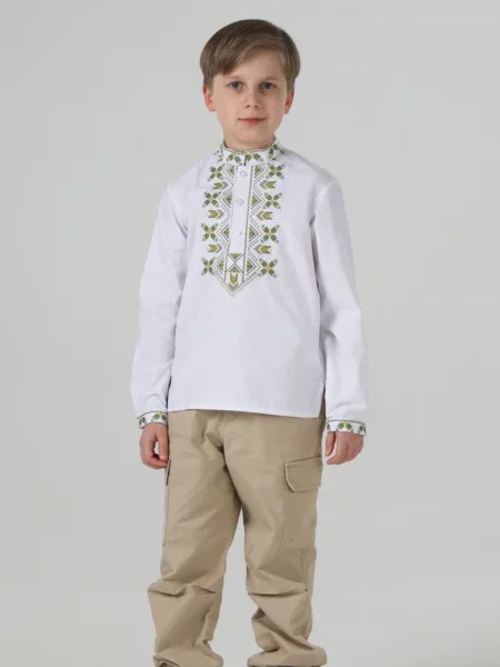 Детская рубашка Folk Moda белая