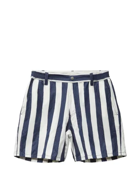 Pantaloni scurți din denim Versace cu dungi albastru