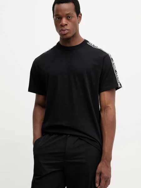 Versace Jeans Couture tricou din cu imprimeu negru