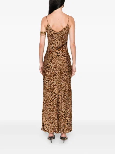 Rochie Twinset cu imagine cu model leopard de costum maro