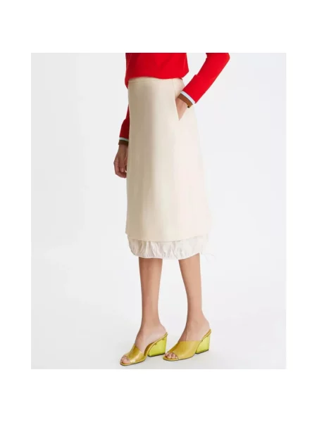 Spódnica midi Tory Burch biała