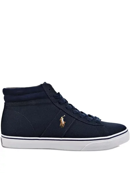 Sneakerși Polo Ralph Lauren din piele slip-on în carouri alb
