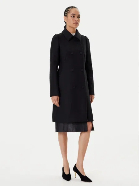 BOSS Palton de lână Cale negru