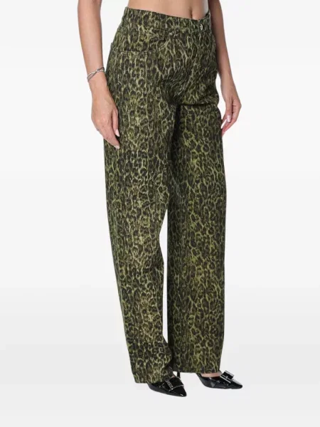 Pantaloni Just Cavalli cu imagine cu model leopard verde