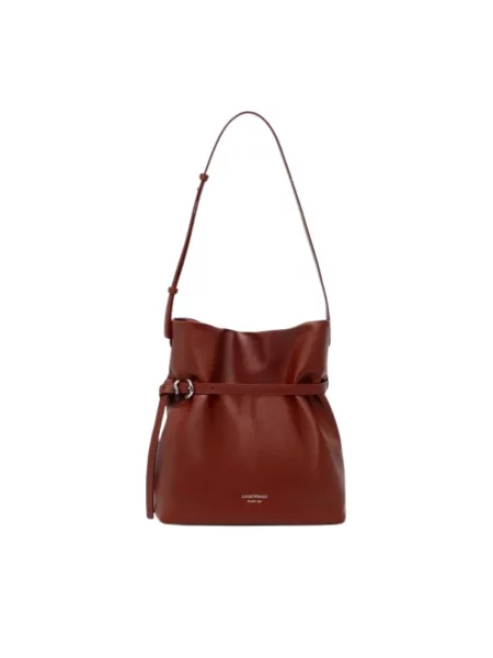 Emporio Armani torebka shopper skórzana brązowa