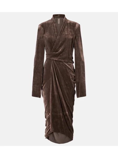 Rochie midi Rick Owens până la genunchi de costum maro