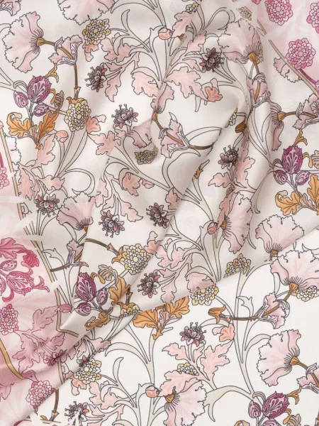 Fular Elizabetta cu model floral cu imagine roz