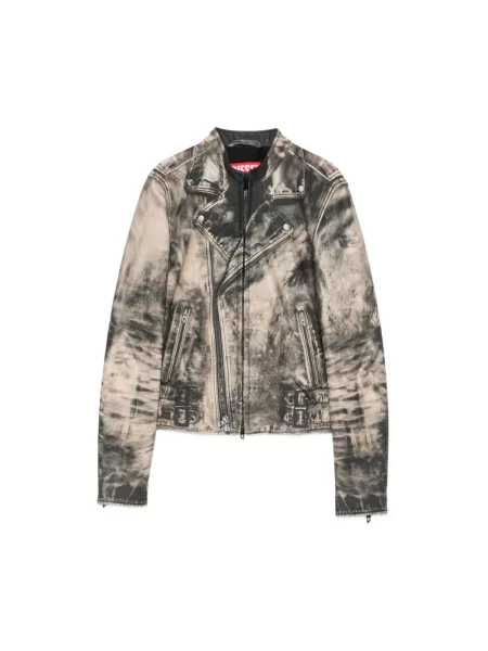 Kurtka skórzana Diesel beżowa