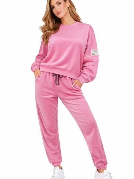 Aksamitny komplet dresowy Fashion biały