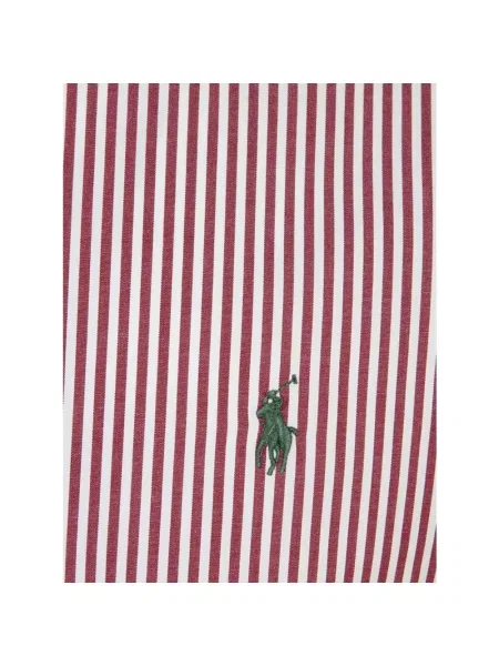 Koszula Ralph Lauren klasyczna w paski popelinowa fioletowa