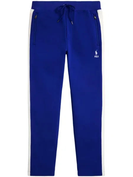Slip de baie Polo Ralph Lauren cu broderie din piele de căprioară în carouri albastru