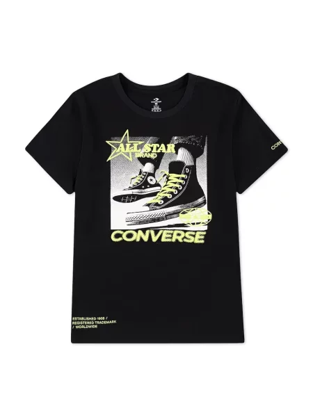 Converse tričko detské s bavlnou čierna