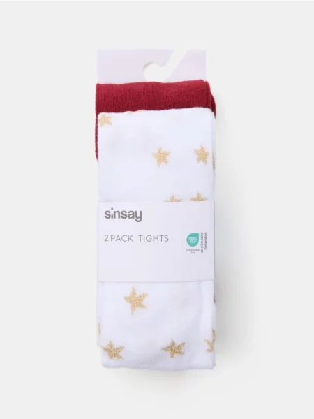 Sinsay Punčocháče s motivem hvězdiček 2 kusy vícebarevná