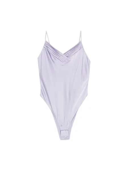 Koszulka Forte Forte z dekoltem w serek fioletowa