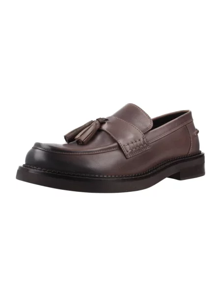 Loafersy Geox skórzane brązowe