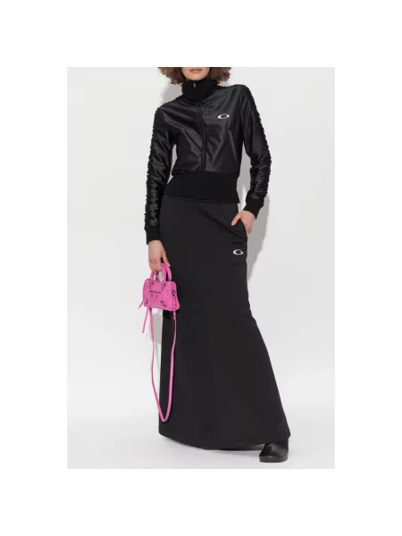 Lniana bluza Balenciaga z logo czarna