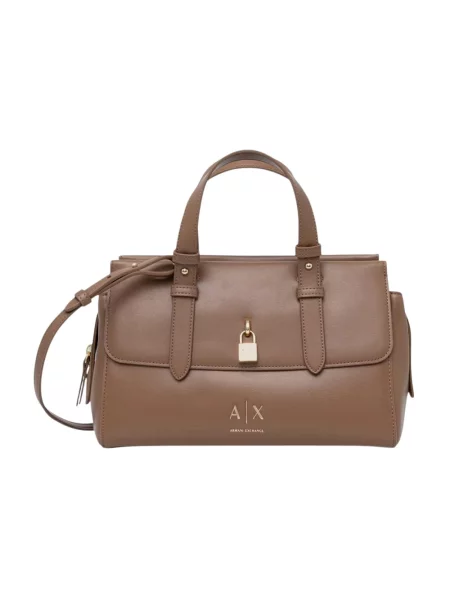 Torebka crossbody Armani Exchange skórzana brązowa