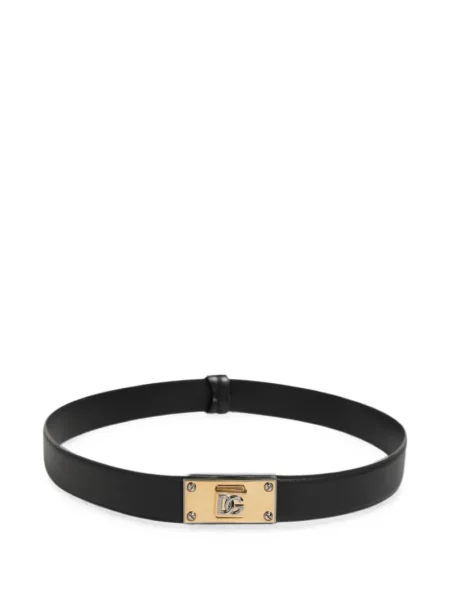 Curea Dolce & Gabbana din piele cu autograf negru