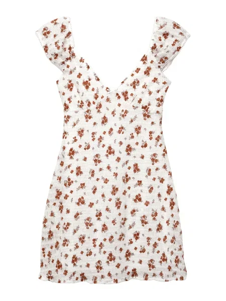 Pull&Bear Šaty koňaková / brokátová bílá