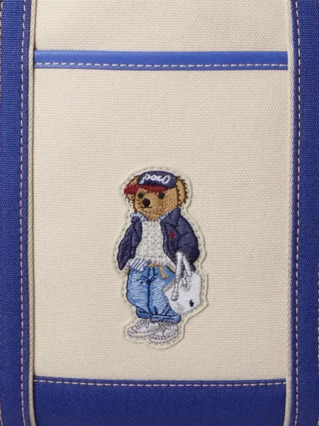 Koszulka polo Polo Ralph Lauren zamszowa na sprzączkę w paski niebieska