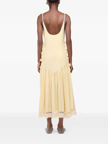 Rochie midi Rabanne din dantelă galben