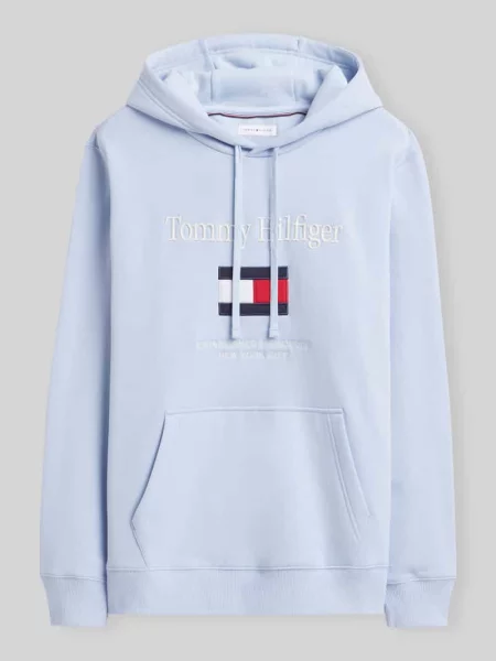 Bluza z kapturem o kroju regular fit z Tommy Hilfiger błękitna