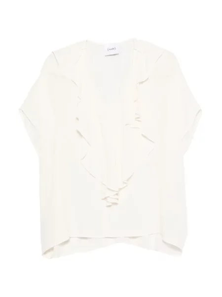 Bluză Nude cu volane alb