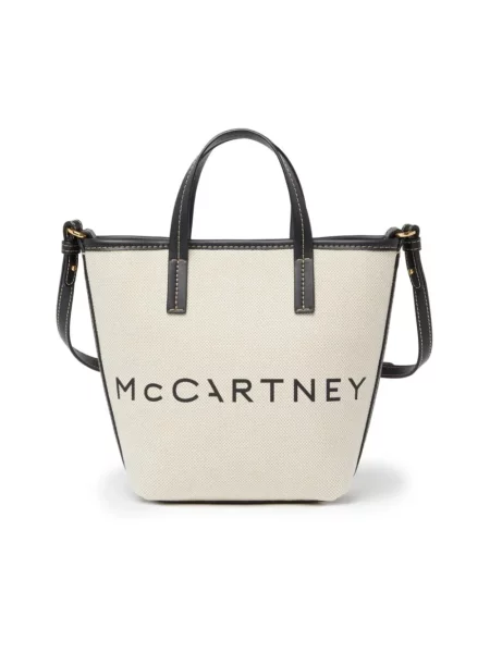 Torebka crossbody Stella Mccartney z logo beżowa