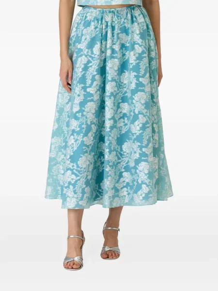 Fusta maxi Cinq A Sept din jacard albastru