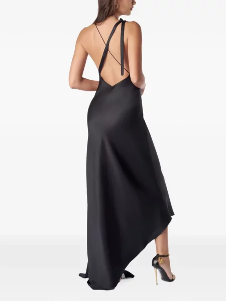 Rochie maxi Il Volo cu funde asimetrică negru