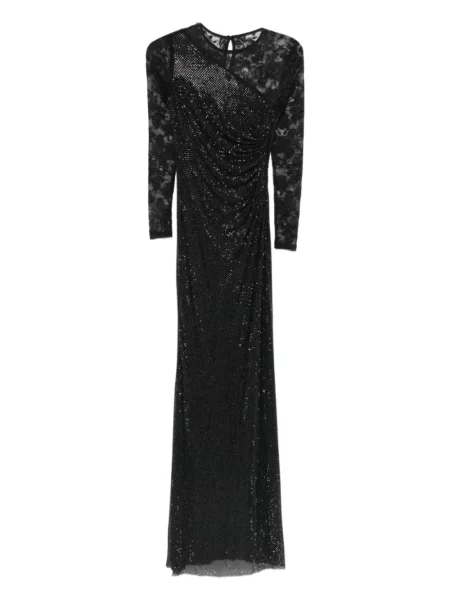 Rochie maxi Self-portrait lungă de costum negru
