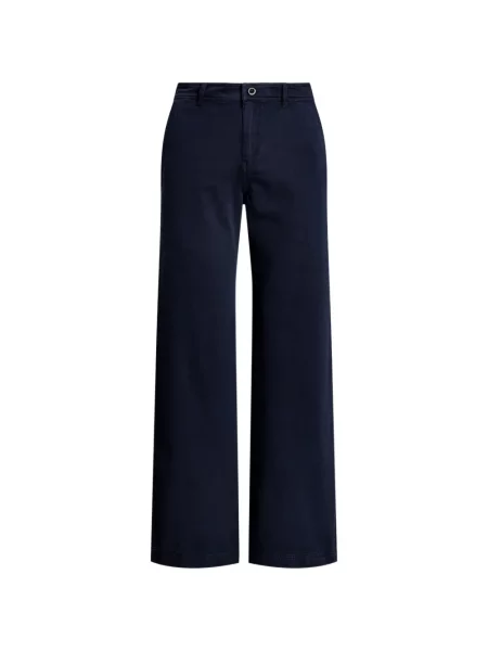 Pantaloni Lauren Ralph Lauren din țesătură twill albastru